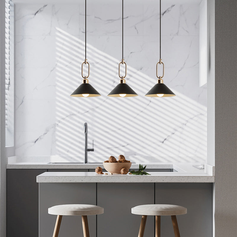 Cone Shape Hanging Lighting Modern Macaron Style Metal 1-Light Hanging Lamp for Bedroom