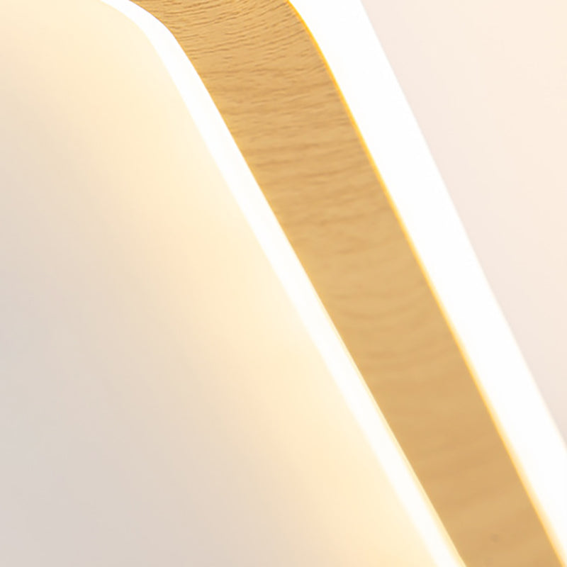 Nordic Style Flush Mount Ceiling Light Geometric Wood LED Flush Ceiling Light for Bedroom