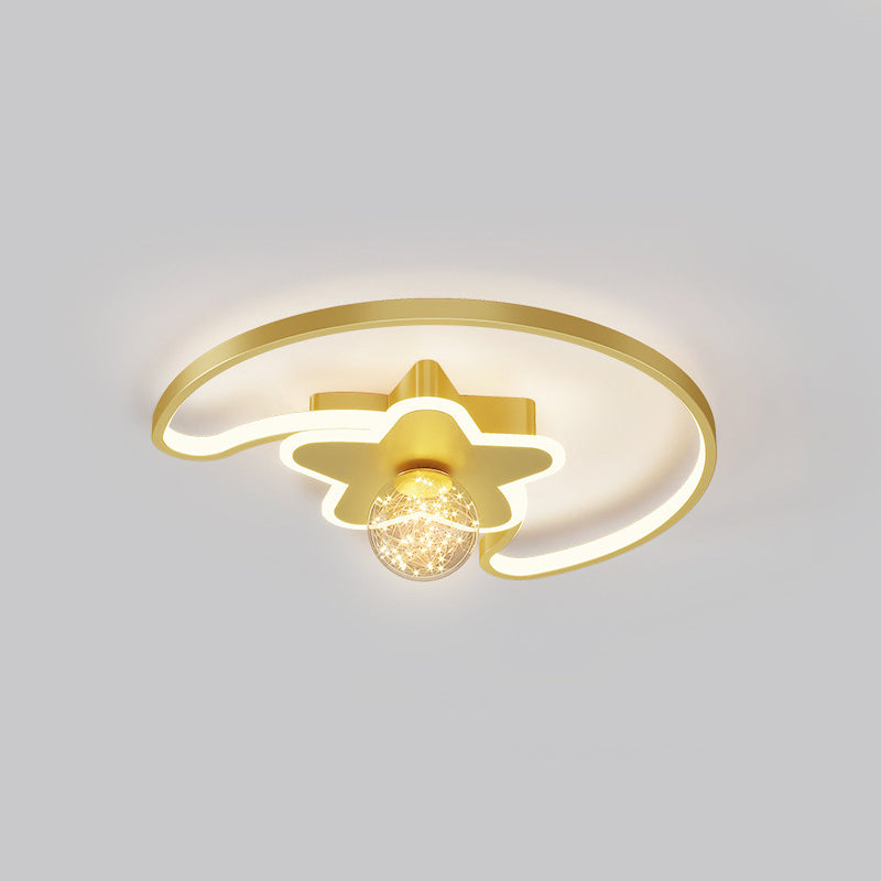 Plafondlamp met metalen kap, eenvoud-stijl LED-plafondmontageverlichting voor slaapkamer