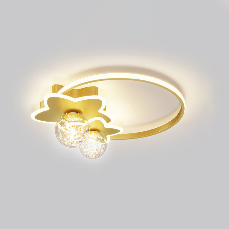 Plafondlamp met metalen kap, eenvoud-stijl LED-plafondmontageverlichting voor slaapkamer