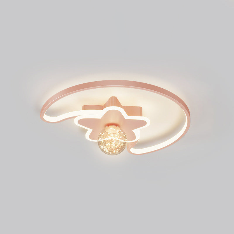 Plafondlamp met metalen kap, eenvoud-stijl LED-plafondmontageverlichting voor slaapkamer