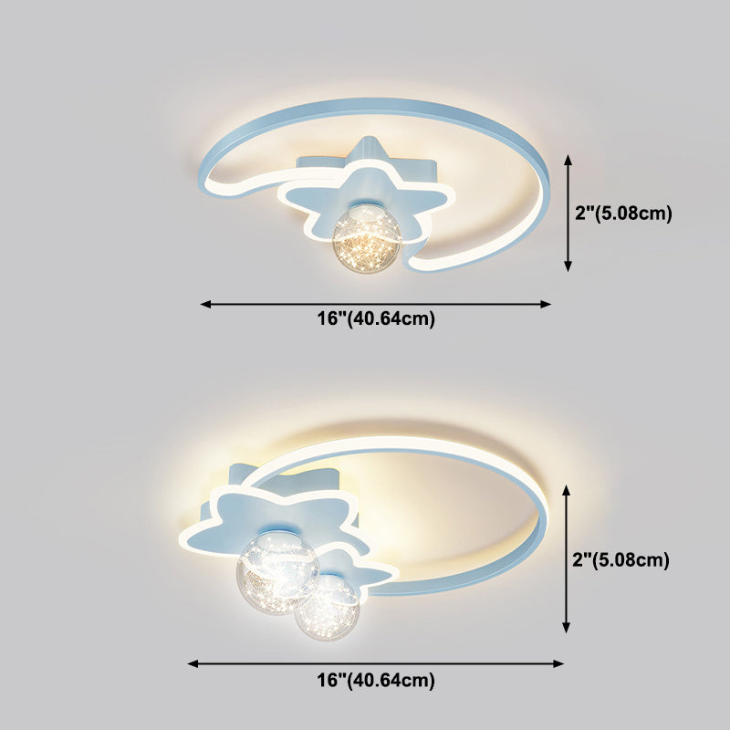 Plafondlamp met metalen kap, eenvoud-stijl LED-plafondmontageverlichting voor slaapkamer