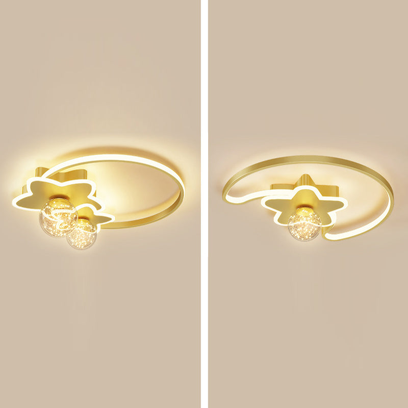 Plafondlamp met metalen kap, eenvoud-stijl LED-plafondmontageverlichting voor slaapkamer