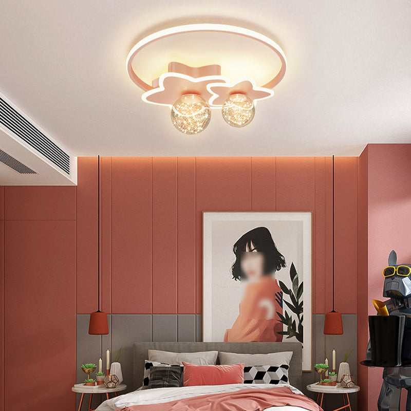 Plafondlamp met metalen kap, eenvoud-stijl LED-plafondmontageverlichting voor slaapkamer