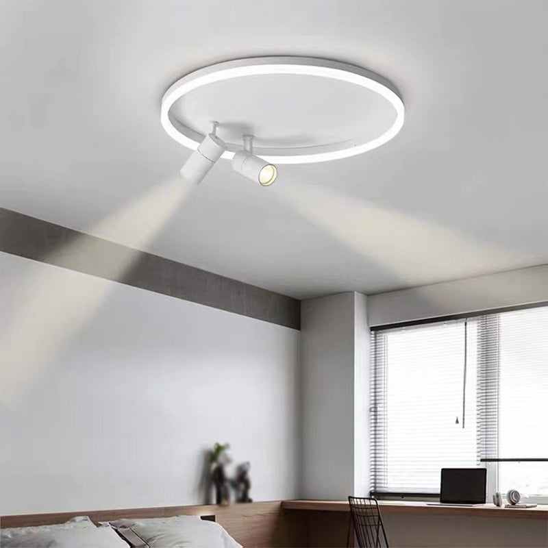 Circle Ceiling Light Fixture Minimalist Style Metal LED Ceiling Mount Lighting