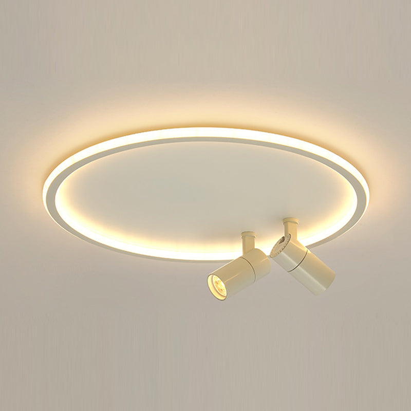 Circle Ceiling Light Fixture Minimalist Style Metal LED Ceiling Mount Lighting