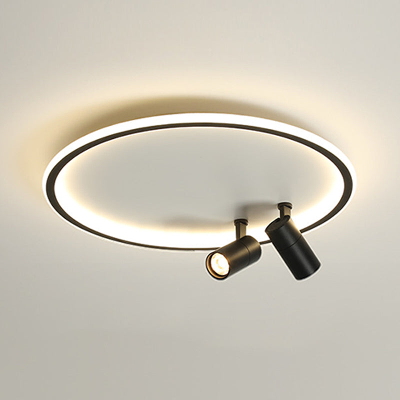 Circle Ceiling Light Fixture Minimalist Style Metal LED Ceiling Mount Lighting