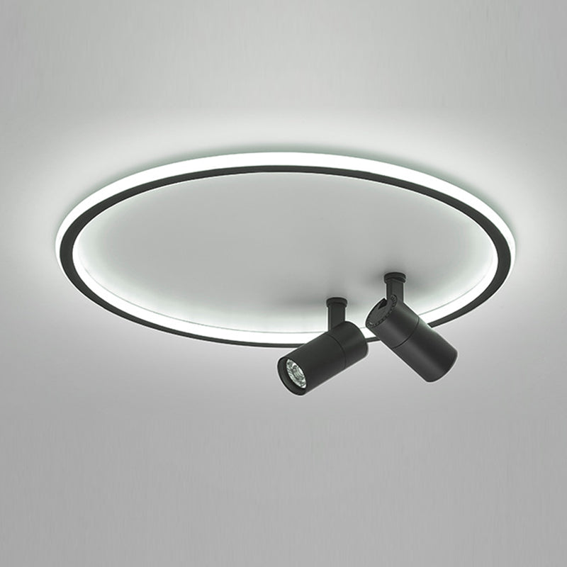 Circle Ceiling Light Fixture Minimalist Style Metal LED Ceiling Mount Lighting