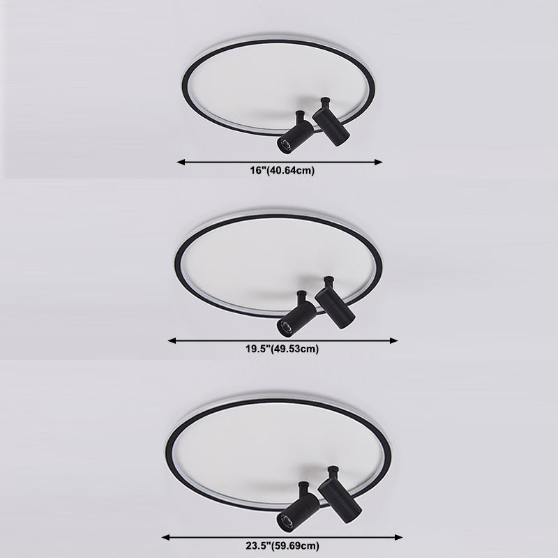 Circle Ceiling Light Fixture Minimalist Style Metal LED Ceiling Mount Lighting