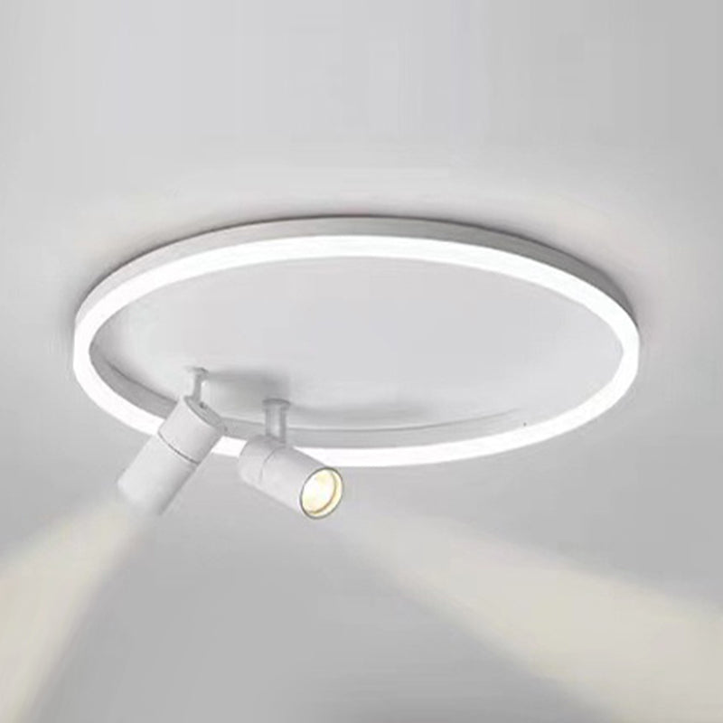 Circle Ceiling Light Fixture Minimalist Style Metal LED Ceiling Mount Lighting
