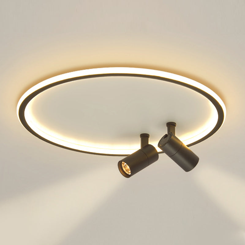 Circle Ceiling Light Fixture Minimalist Style Metal LED Ceiling Mount Lighting