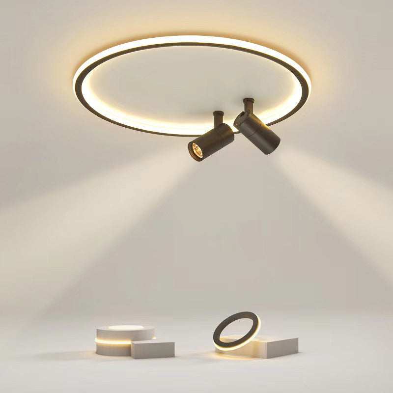 Circle Ceiling Light Fixture Minimalist Style Metal LED Ceiling Mount Lighting