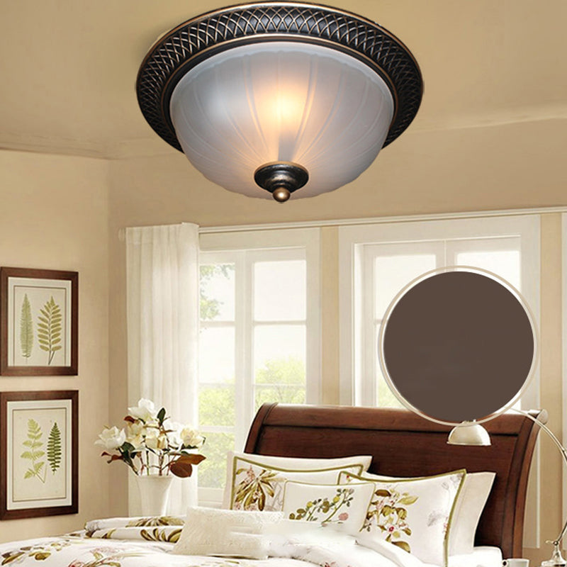 Traditional Flush Mount Ceiling Light Bowl Ceiling Flush Mount Light with Glass Shade