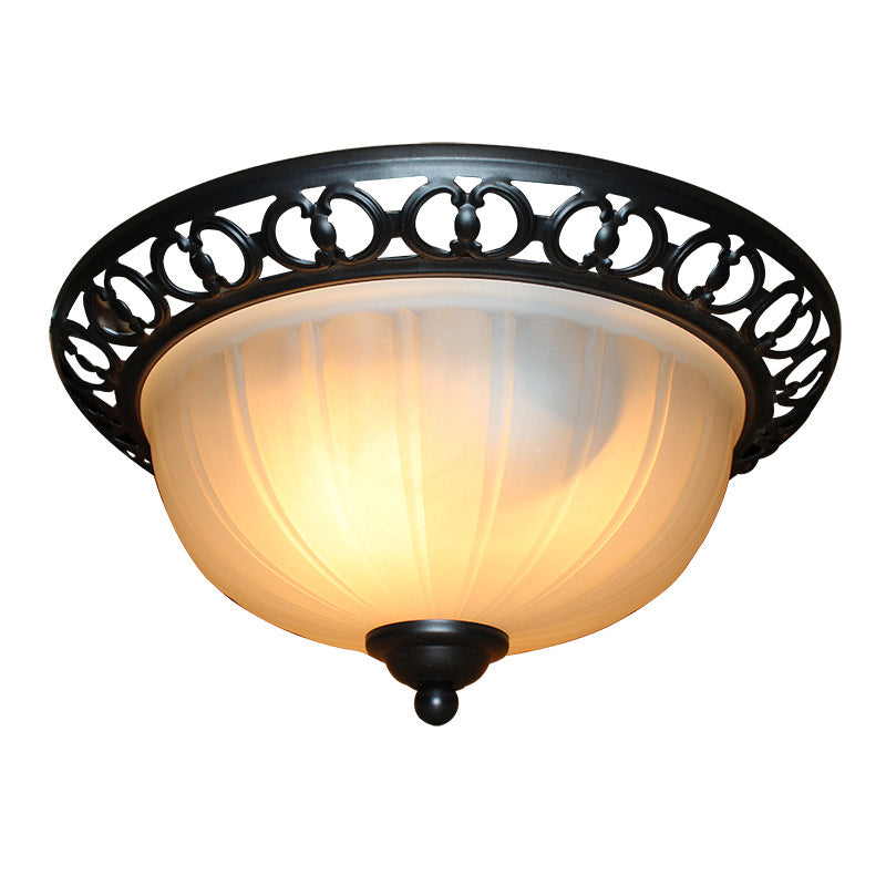 Traditional Flush Mount Ceiling Light Bowl Ceiling Flush Mount Light with Glass Shade