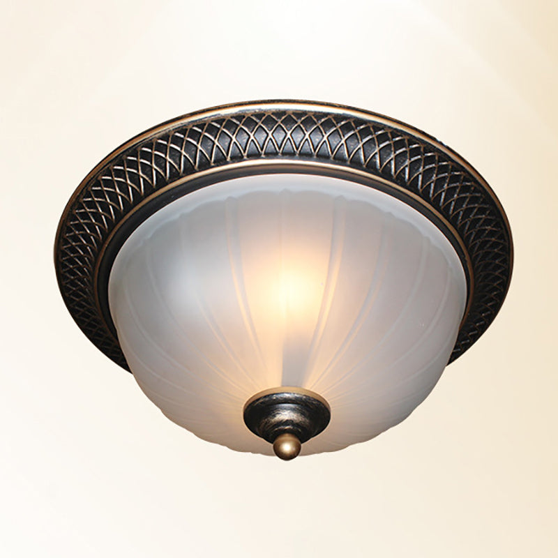 Traditional Flush Mount Ceiling Light Bowl Ceiling Flush Mount Light with Glass Shade