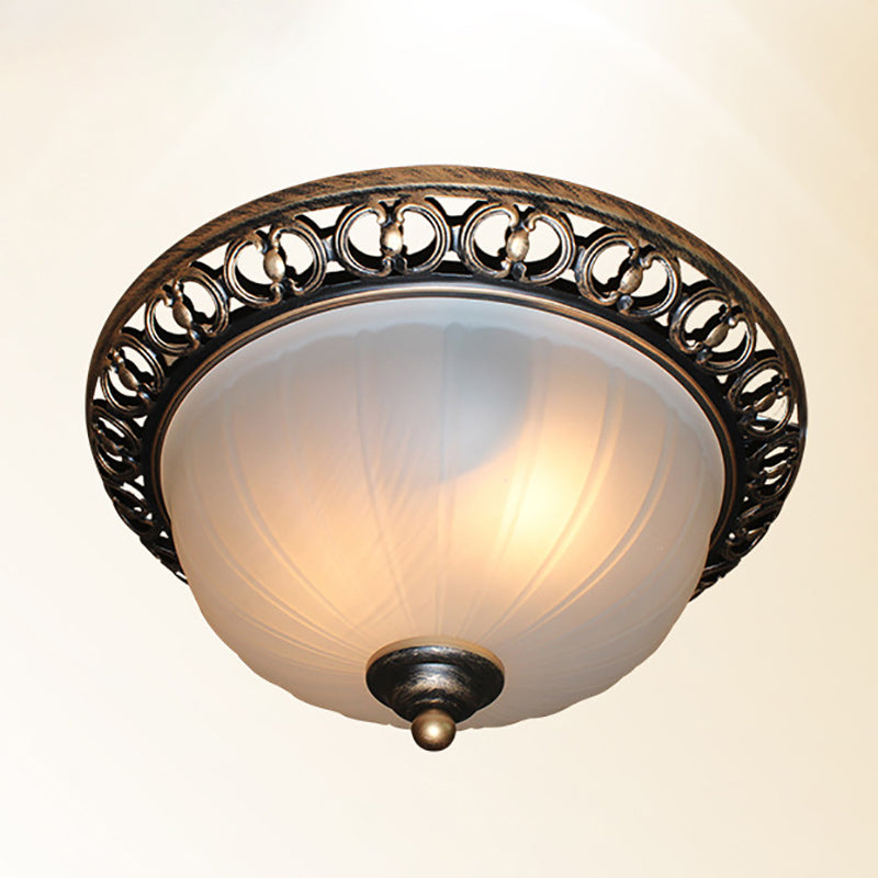 Traditional Flush Mount Ceiling Light Bowl Ceiling Flush Mount Light with Glass Shade