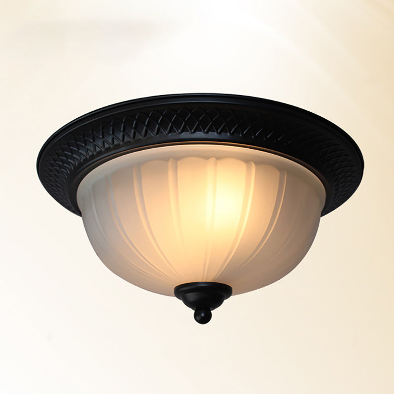 Traditional Flush Mount Ceiling Light Bowl Ceiling Flush Mount Light with Glass Shade