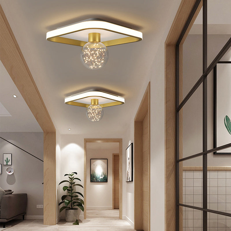 Geometric Ceiling Light Fixture Nordic LED Ceiling Mount Light Fixture with Glass Shade