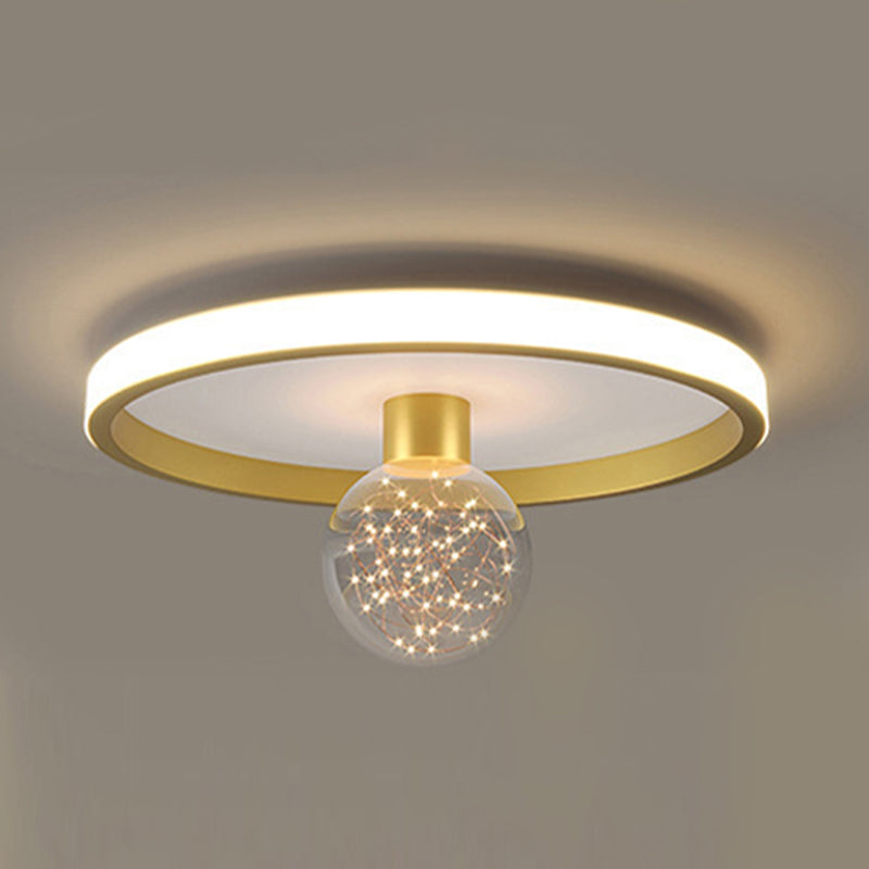 Dispositivo de luz de montaje de techo de LED nórdico de iluminación de techo geométrico con Shade de vidrio