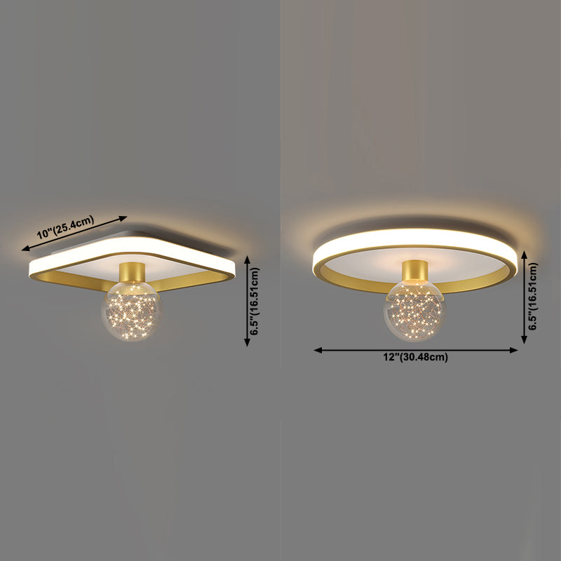 Dispositivo de luz de montaje de techo de LED nórdico de iluminación de techo geométrico con Shade de vidrio