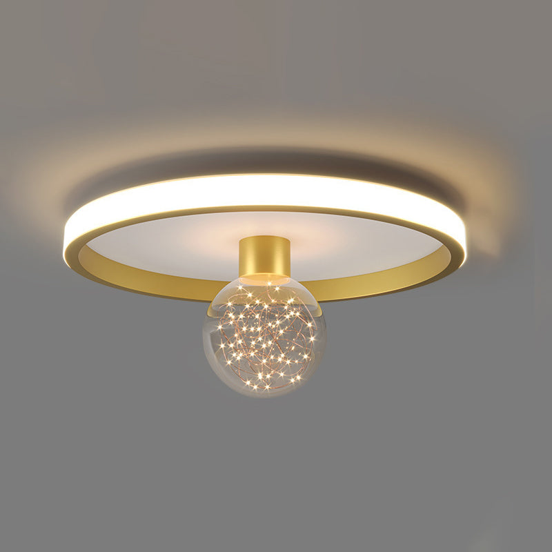 Dispositivo de luz de montaje de techo de LED nórdico de iluminación de techo geométrico con Shade de vidrio