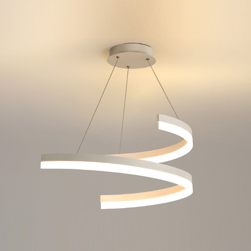 Twisted Strip Shape Pendant Lighting Nordic-Style LED Metal Suspension Light