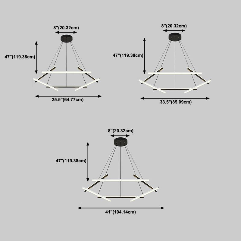 Simple Metal Suspension Light Modern-Style LED Pendant Lighting Fixture