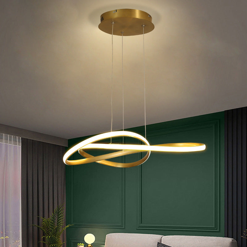 Verdrehung der Streifenform Hängnisbeleuchtung Moderne LED -Metallhängelampe