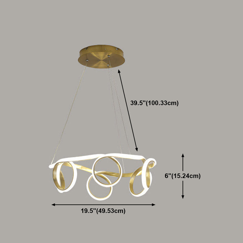 Verdrehung der Streifenform Hängnisbeleuchtung Moderne LED -Metallhängelampe