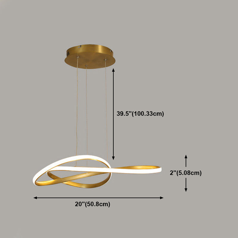 Verdrehung der Streifenform Hängnisbeleuchtung Moderne LED -Metallhängelampe