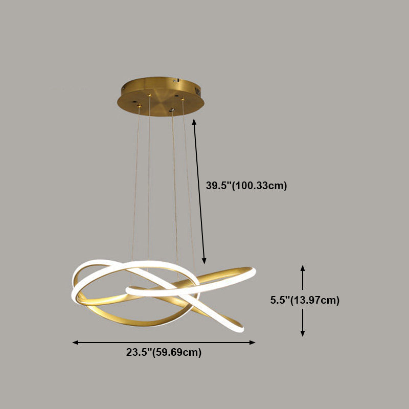 Verdrehung der Streifenform Hängnisbeleuchtung Moderne LED -Metallhängelampe
