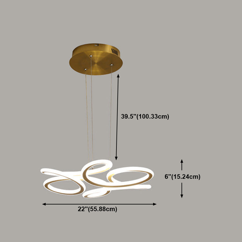 Verdrehung der Streifenform Hängnisbeleuchtung Moderne LED -Metallhängelampe