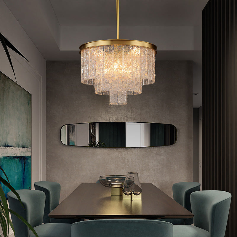 Luz de lámpara de múltiples niveles contemporáneas lámparas de araña colgantes de vidrio para cafetería