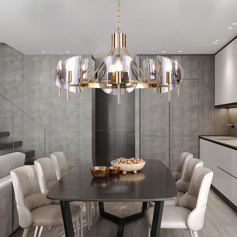 Glass Shade Chandelier Lighting Fixture Modern Chandelier Pendant Light for Sitting Room