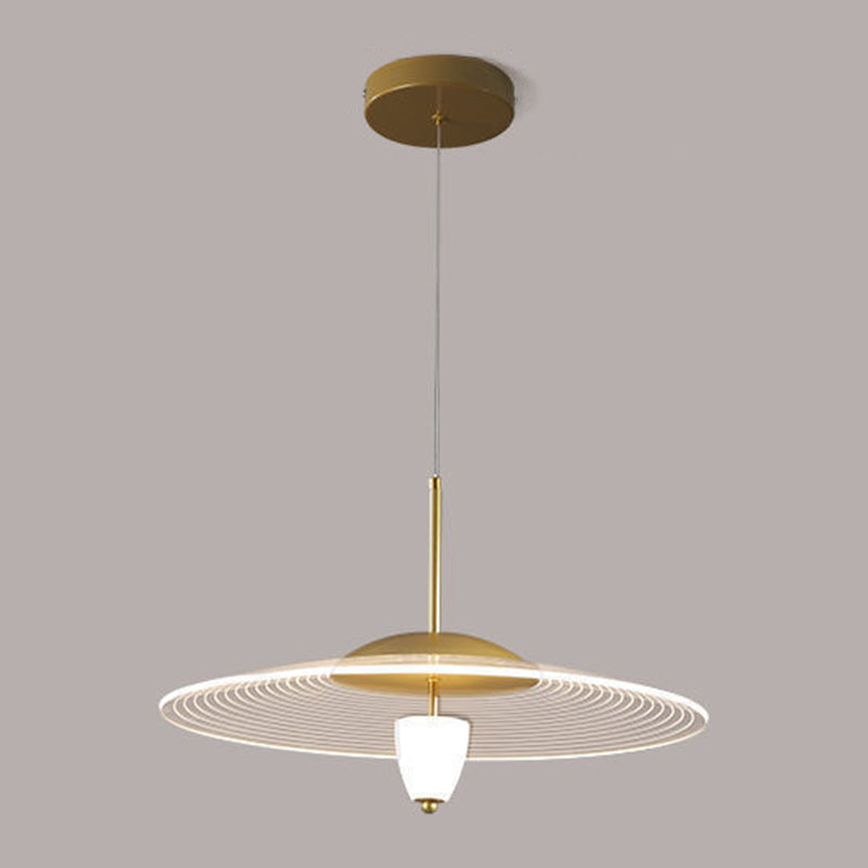 Soucoun volant à LED suspension de lampe suspendue minimaliste avec une teinte acrylique pour la salle à manger