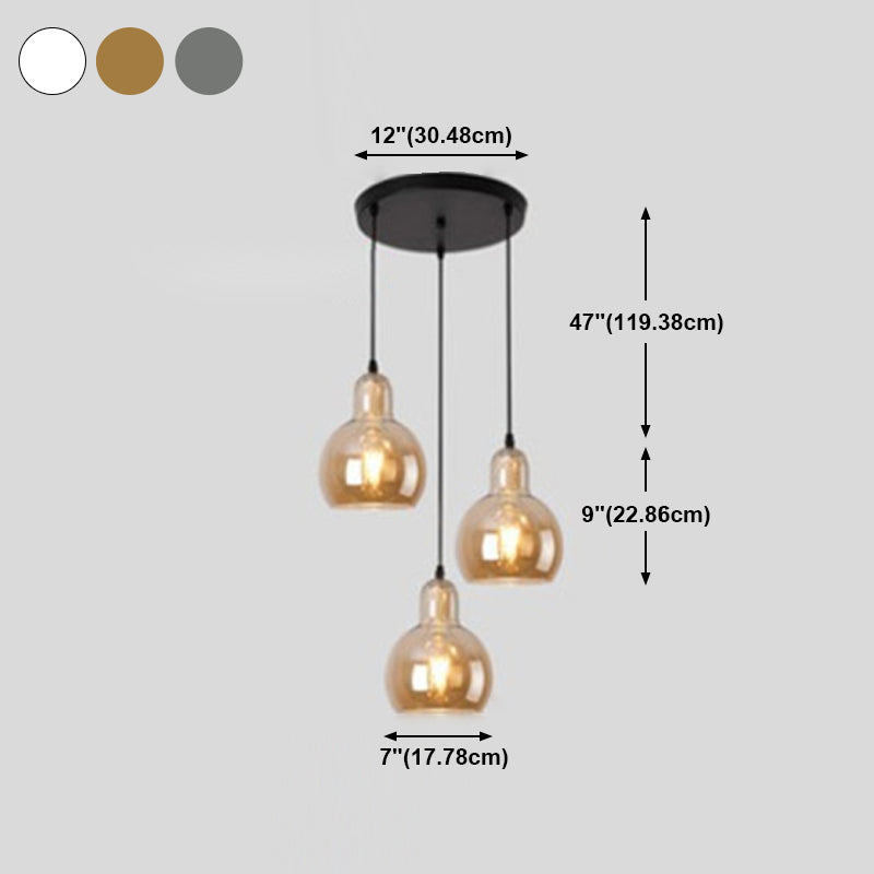 Pendre simple Light Modern Style Hanging Lightture avec une teinte en verre pour le salon