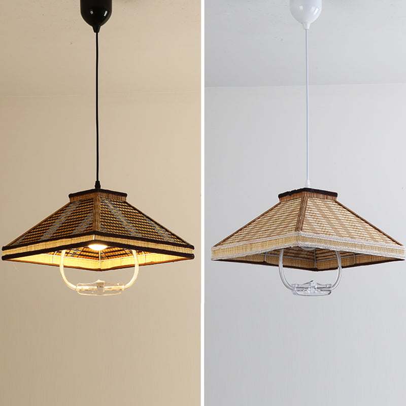 Einziehbarer anheizt leicht asiatischer Bambus 1 Kopf Droplampe für Esszimmer