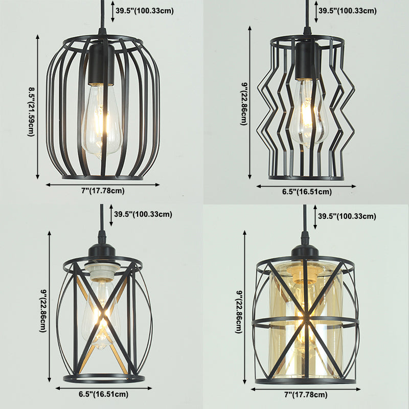 Filo in gambo di ferro L'illuminazione a sospensione industriale Apparecchiatura sospesa a 1 luci per barra