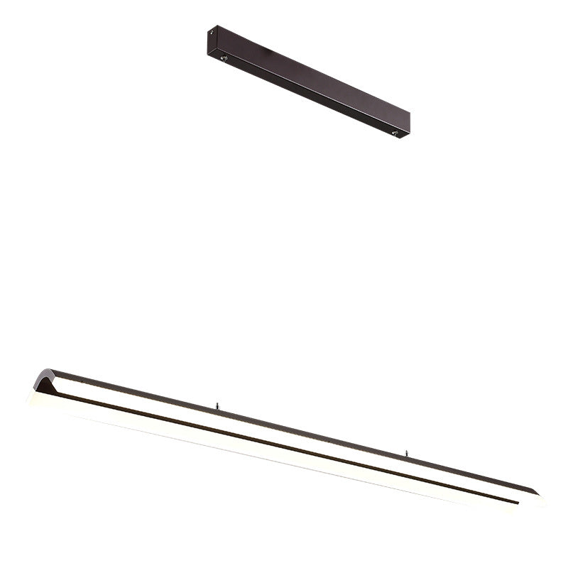 Éclairage de suspension en métal minimaliste en forme de bande LED Éclairage pour salle à manger