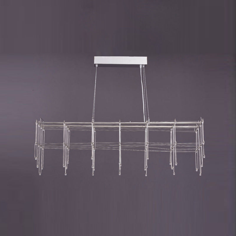 Edelstahl -Quaderinsel Island Beleuchtung moderner LED -LED Hängende Licht für Esszimmer