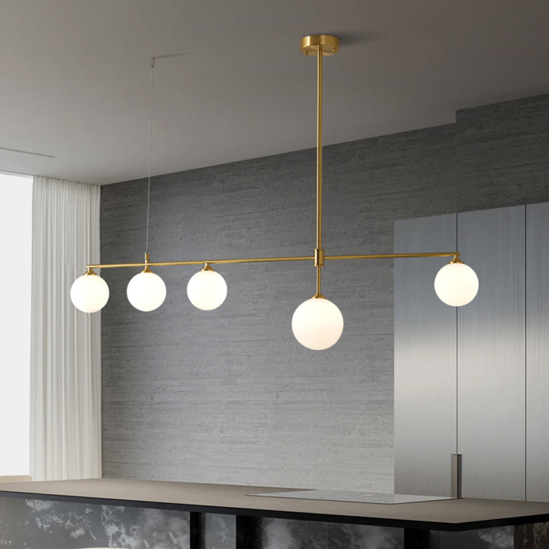 Postmodern Style Island Light Multi-Head Pendant Light with Glass Shade for Dining Table