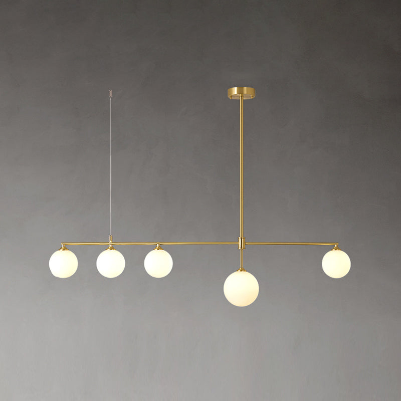 Postmoderne Insel Light Multi-Head-Anhänger Licht mit Glasschatten für Esstisch