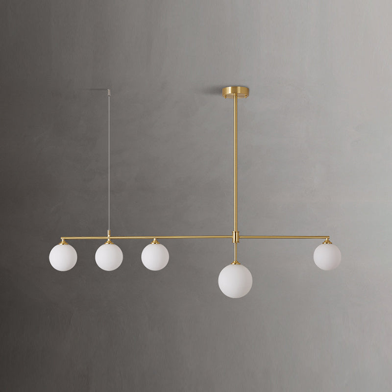 Postmoderne Insel Light Multi-Head-Anhänger Licht mit Glasschatten für Esstisch