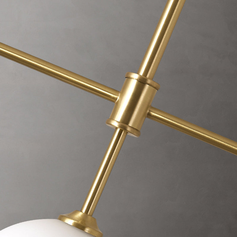 Luz colgante de múltiples cabezas múltiples de estilo de isla de estilo posmoderno con sombra de vidrio para mesa de comedor