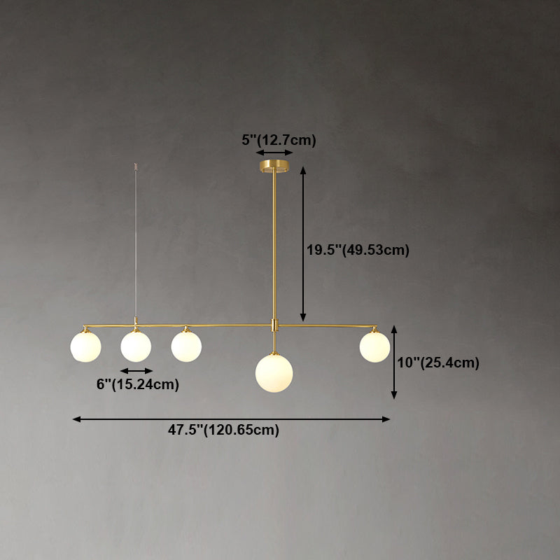 Postmodern Style Island Light Multi-Head Pendant Light with Glass Shade for Dining Table