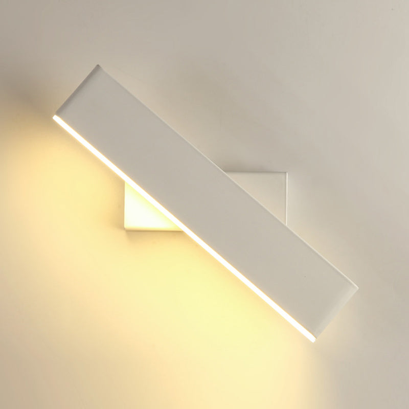 Rectangle du mur de mur rotatif en métal moderne de 12,5 "de large applique murale à LED pour le salon