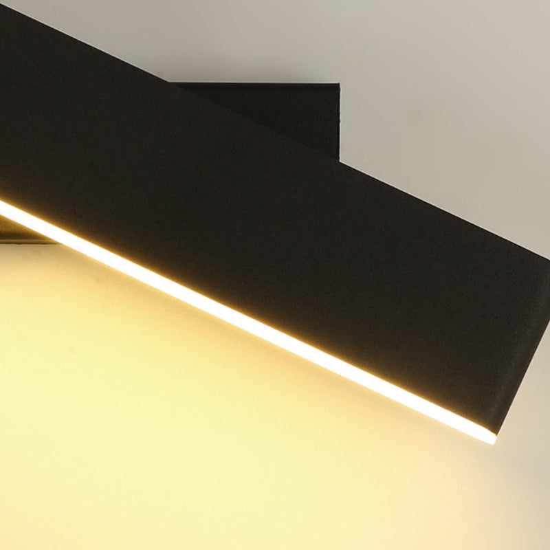 Rectangle du mur de mur rotatif en métal moderne de 12,5 "de large applique murale à LED pour le salon