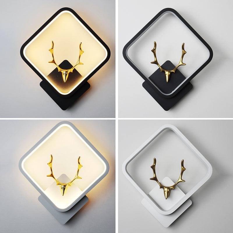Line Shape Sconce Light Fixture Led Antler Wall Light Fixture for Bedroom