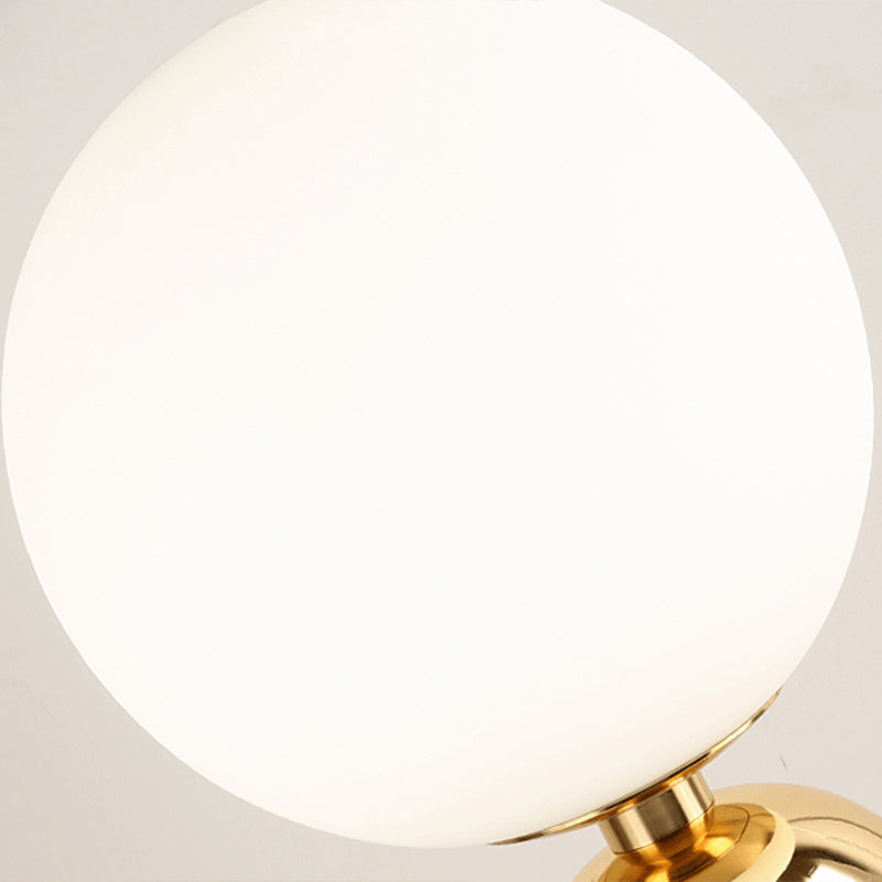 Round Glass Shade Table Light Simplicity Style Night Table Lamp for Bedroom