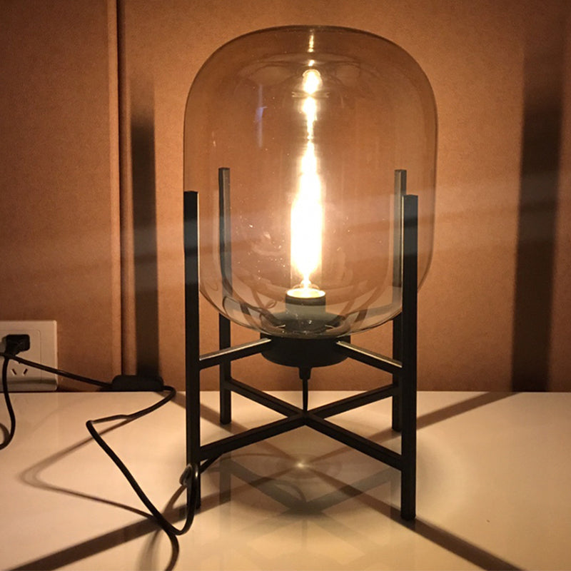 Modern Desk Lamp Household Desk Lighting Fixture with Glass Shade for Bedroom Study Room